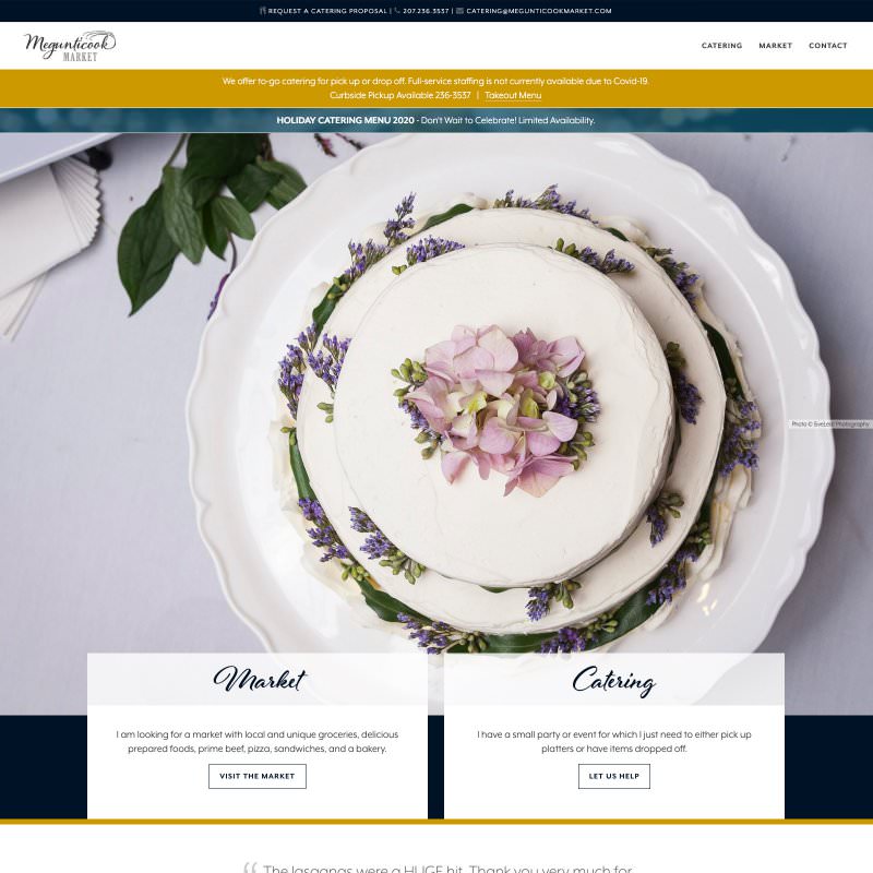 Megunticook Market - web design, photography, graphic design