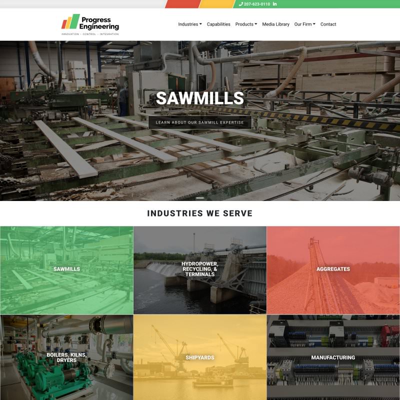 Progress Engineering - logo design, web design